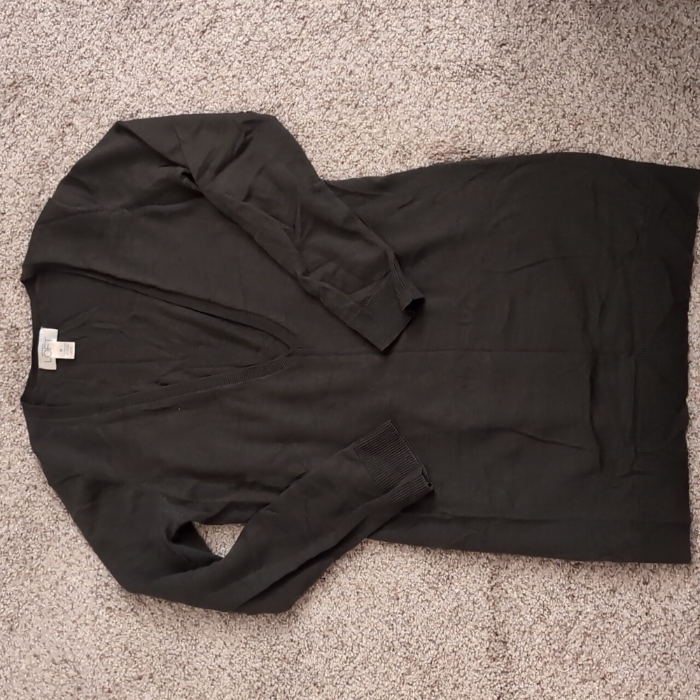 LOFT Dark green merino dress M